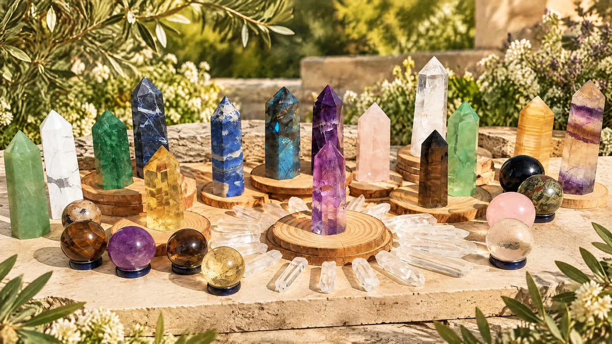 Spirit Magicka crystal bundle with mineral points, spheres and quartz shards