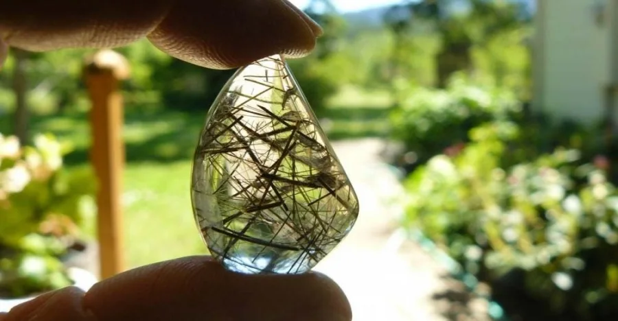 Tourmalinated Quartz crystal