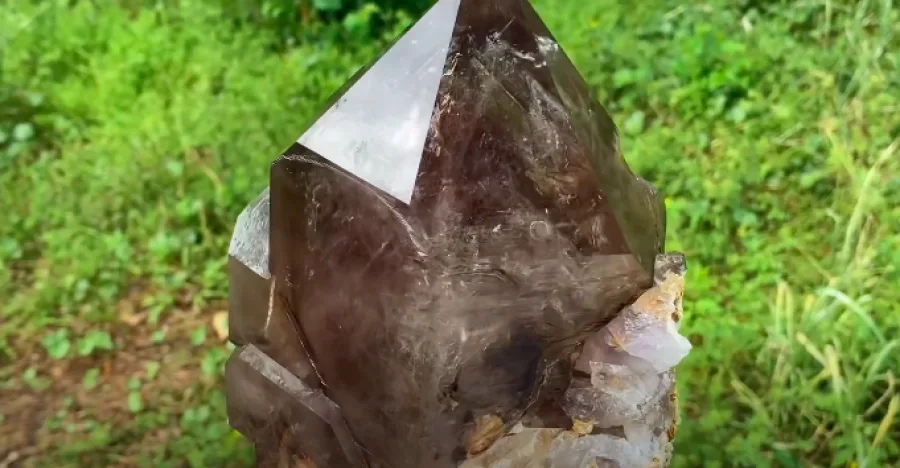 350 Million Year Old Water Trapped Inside Smoky Amethyst Crystal crystal