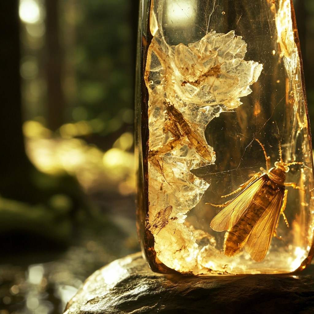 Amber contains ancient trapped insects!