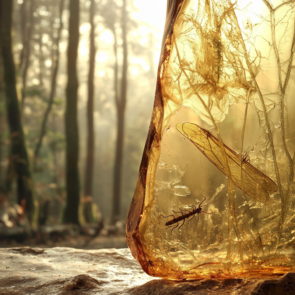 Amber contains ancient trapped insects!